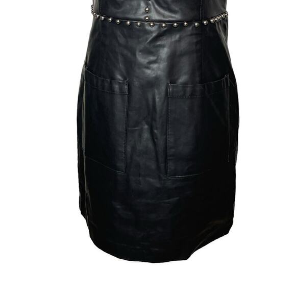 Forever 21 Black Faux Leather Dress with Studs Size Small Petite NWT - Picture 7 of 11